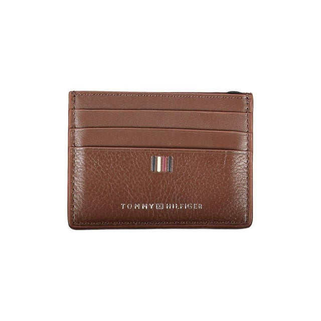 Tommy Hilfiger Sleek Leather Card Holder with Contrast Detailing - Hilstor