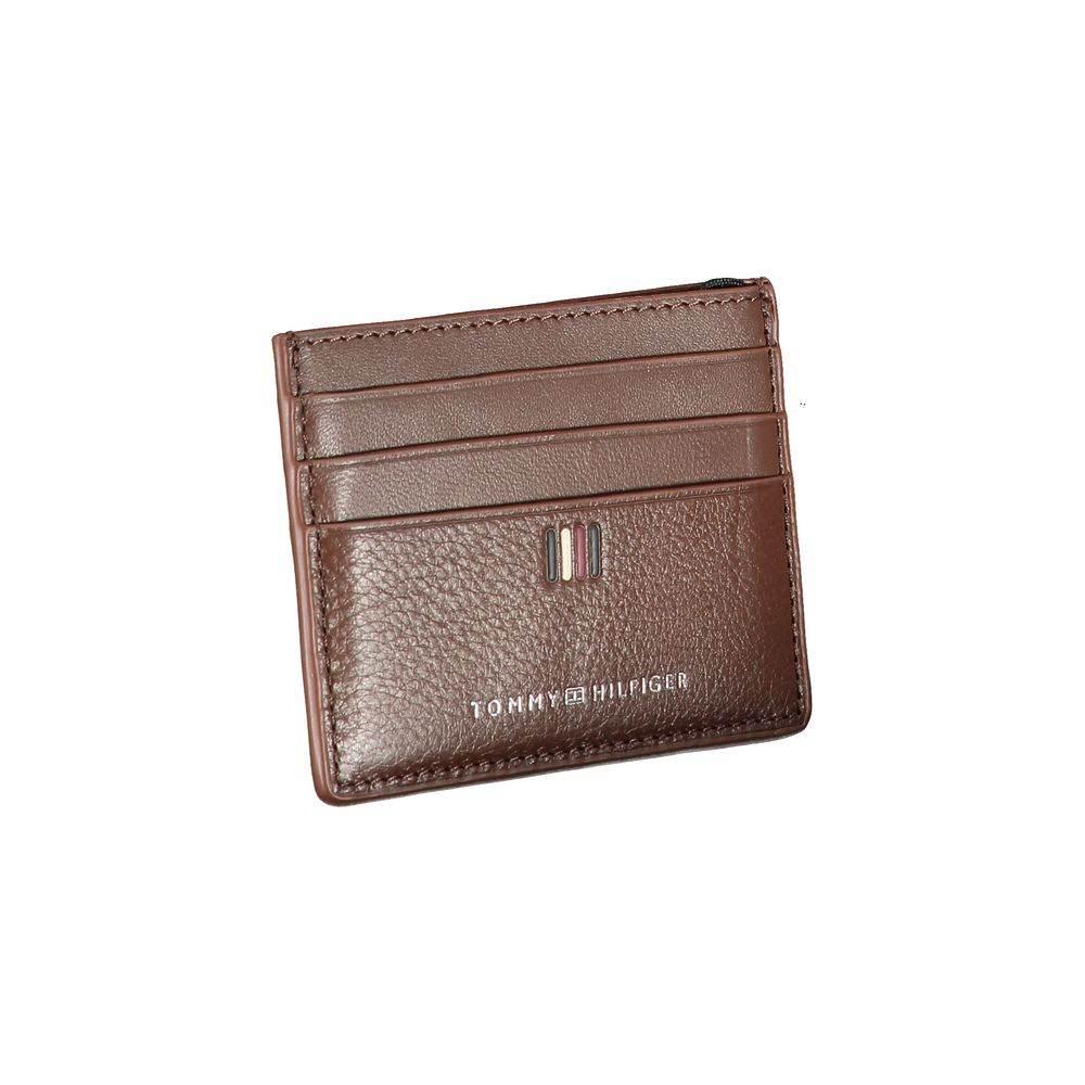 Tommy Hilfiger Sleek Leather Card Holder with Contrast Detailing - Hilstor