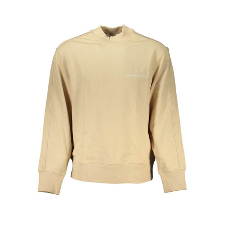 Calvin Klein Beige Crew Neck Logo Sweatshirt - Hilstor
