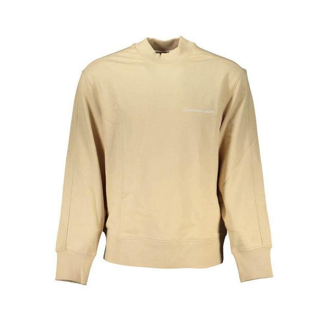 Calvin Klein Beige Crew Neck Logo Sweatshirt - Hilstor