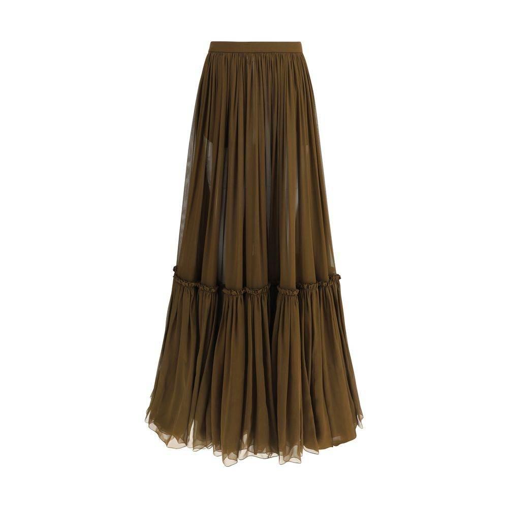 Saint Laurent Flounced long Skirt - Hilstor