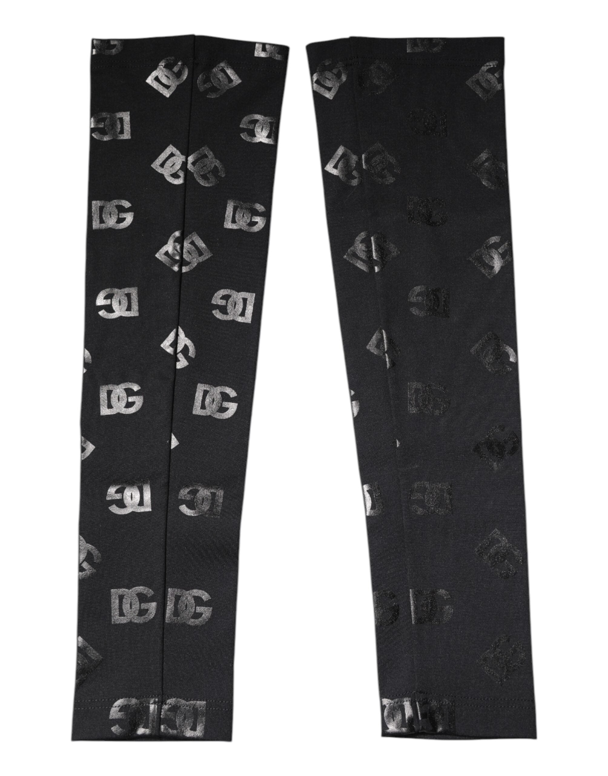 Dolce &amp; Gabbana Sorte DG Logo Monogram Uld Stretch Ærmeærmer