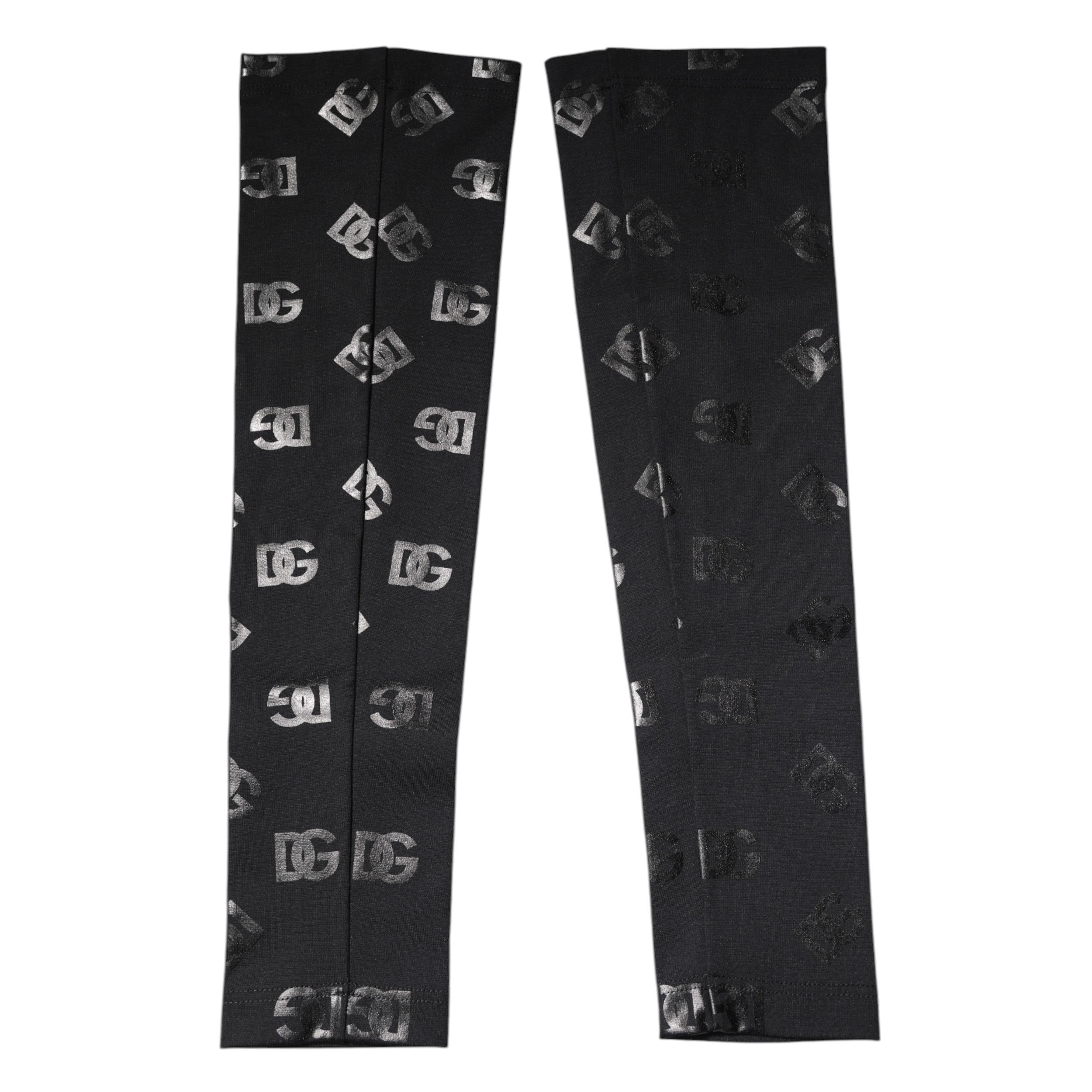 Dolce &amp; Gabbana Sorte DG Logo Monogram Uld Stretch Ærmeærmer