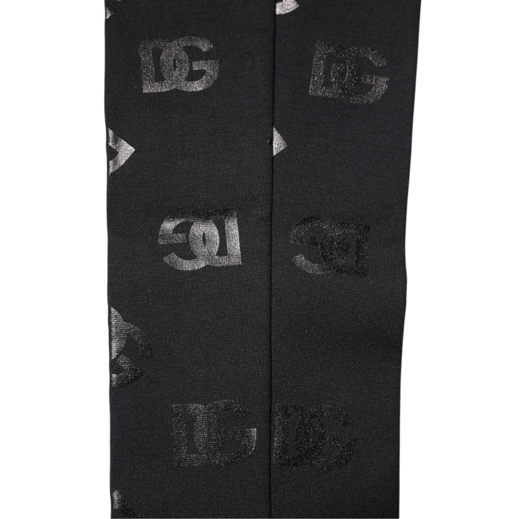 Dolce &amp; Gabbana Sorte DG Logo Monogram Uld Stretch Ærmeærmer