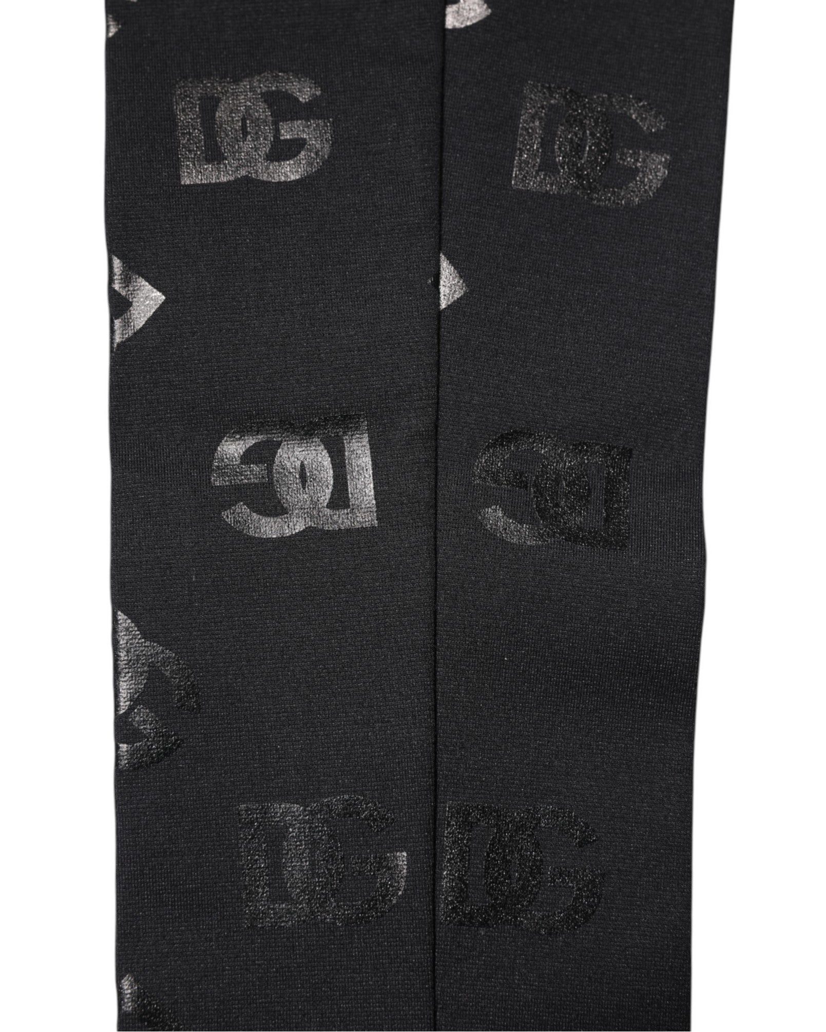Dolce &amp; Gabbana Sorte DG Logo Monogram Uld Stretch Ærmeærmer