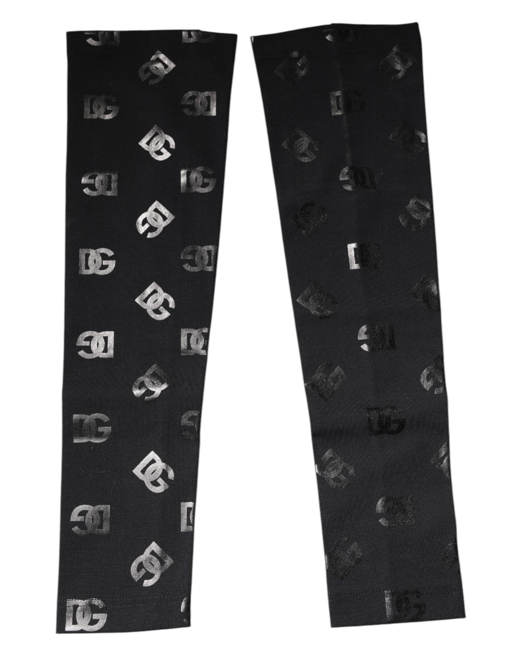 Dolce &amp; Gabbana Sorte DG Logo Monogram Uld Stretch Ærmeærmer