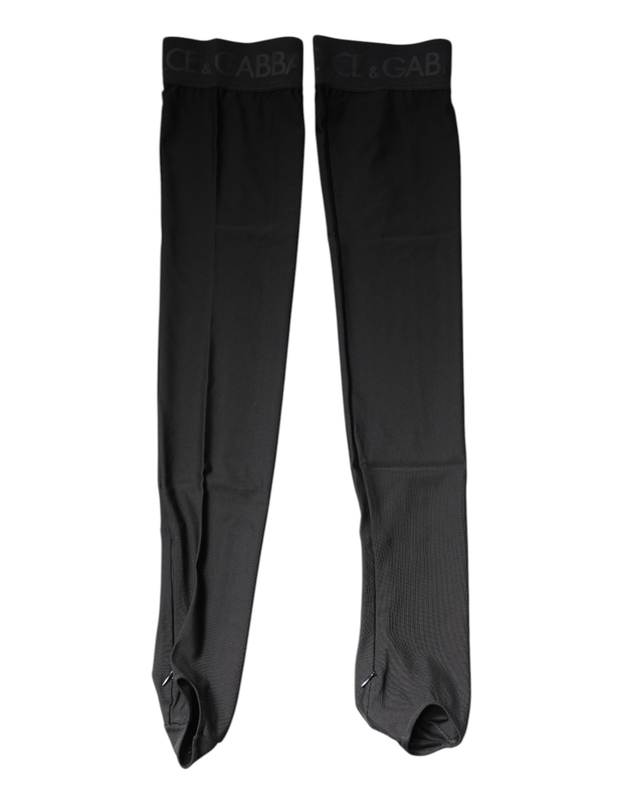Dolce & Gabbana Black Viscose Stretch Over Calf Stockings Socks
