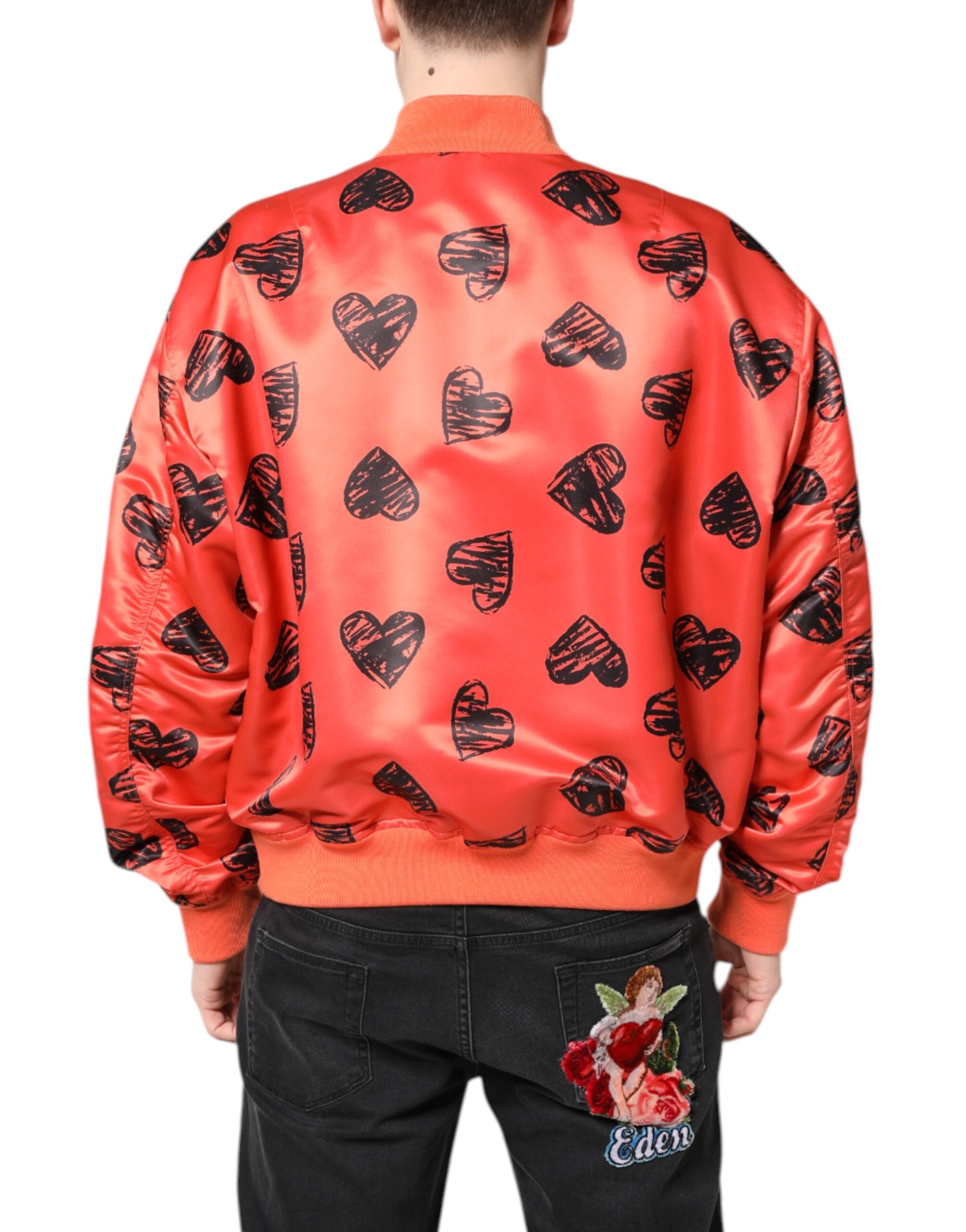 Dolce &amp; Gabbana Orange DG Heart Full Zip Herre Bomberjakke