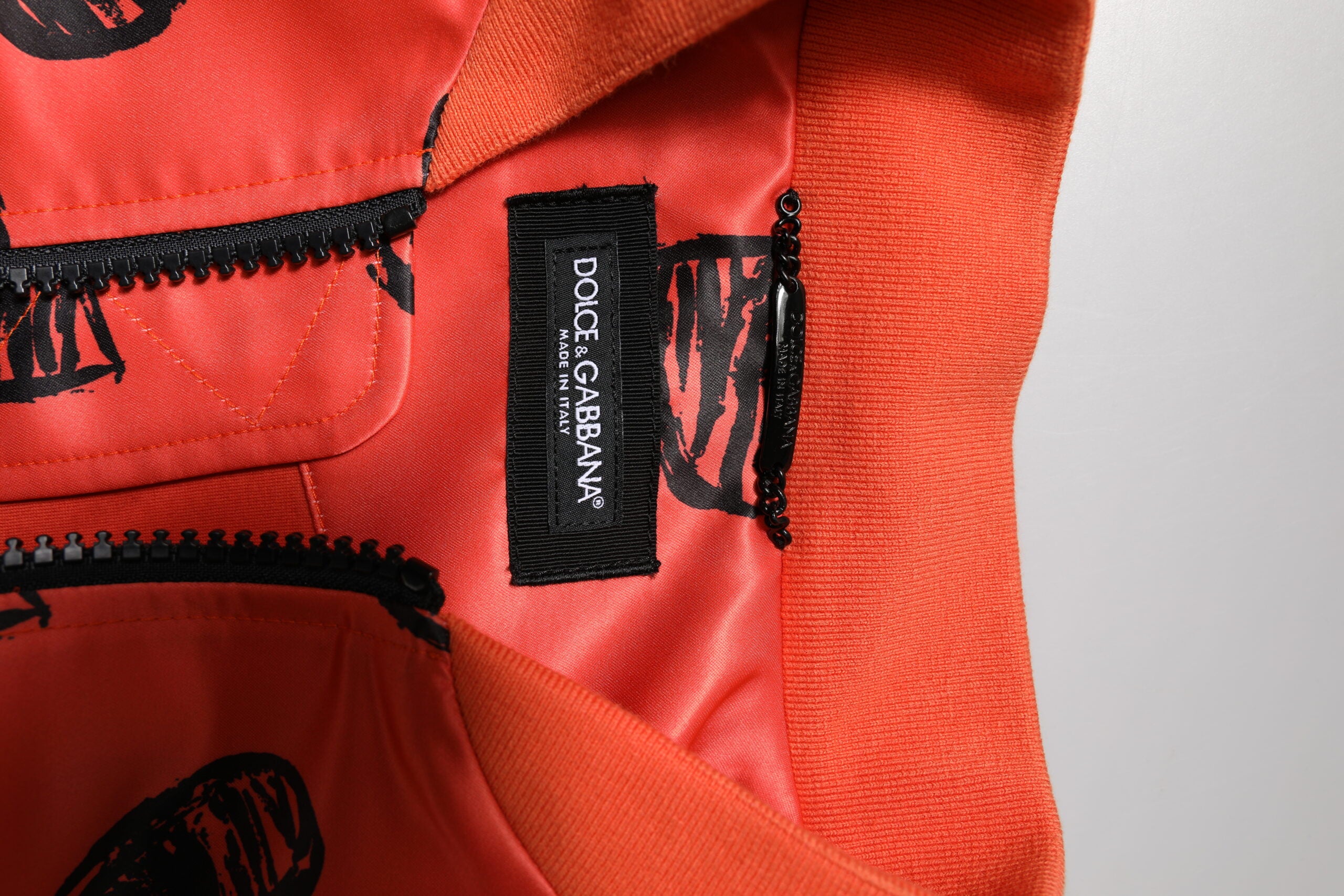 Dolce &amp; Gabbana Orange DG Heart Full Zip Herre Bomberjakke