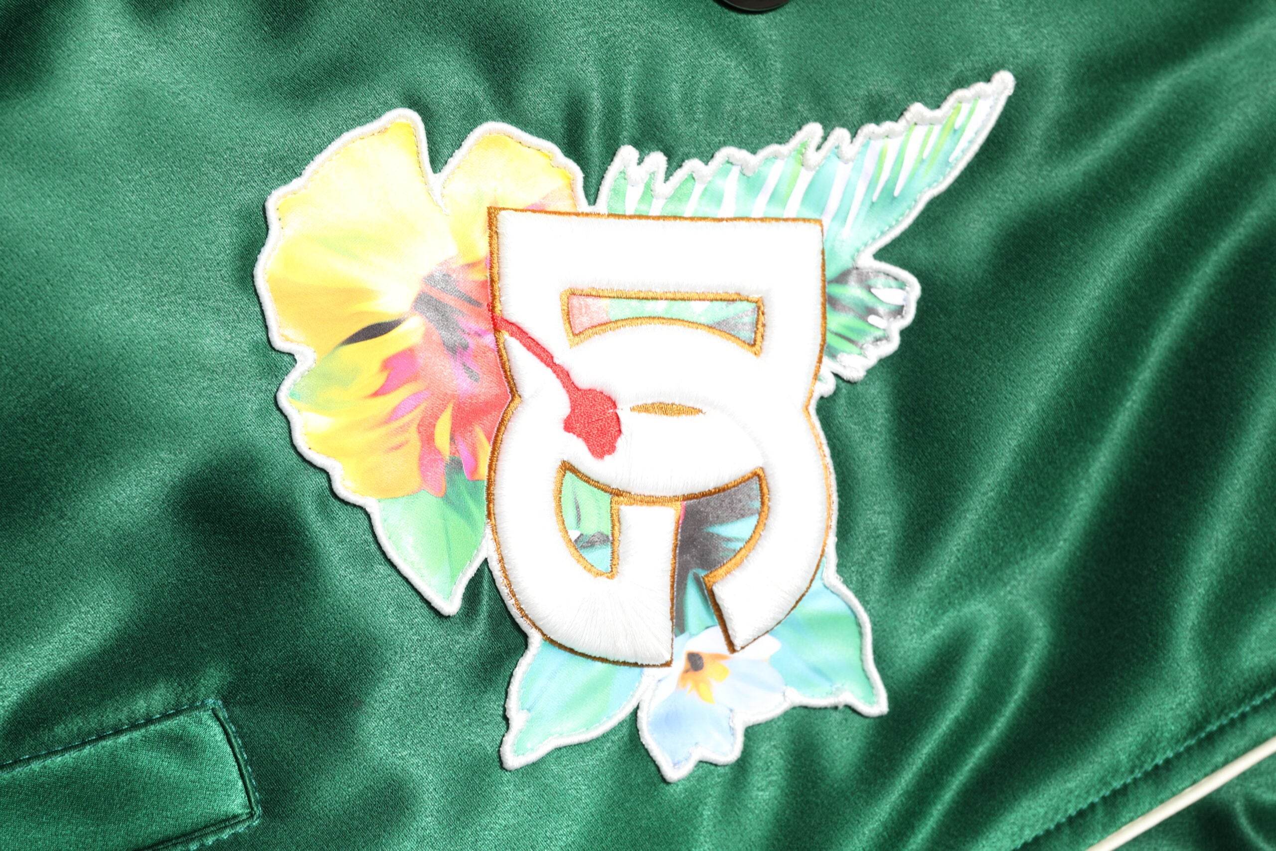 Dolce & Gabbana Green Floral DG Logo Full Zip Bomber Jacket - Hilstor