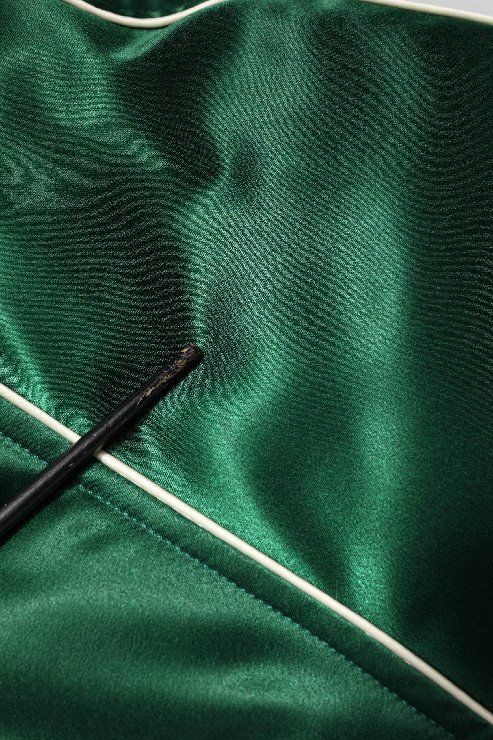 Dolce & Gabbana Green Floral DG Logo Full Zip Bomber Jacket - Hilstor