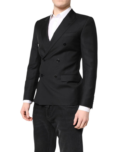Dolce &amp; Gabbana Sort MARTINI Dobbeltradet Frakkeblazer
