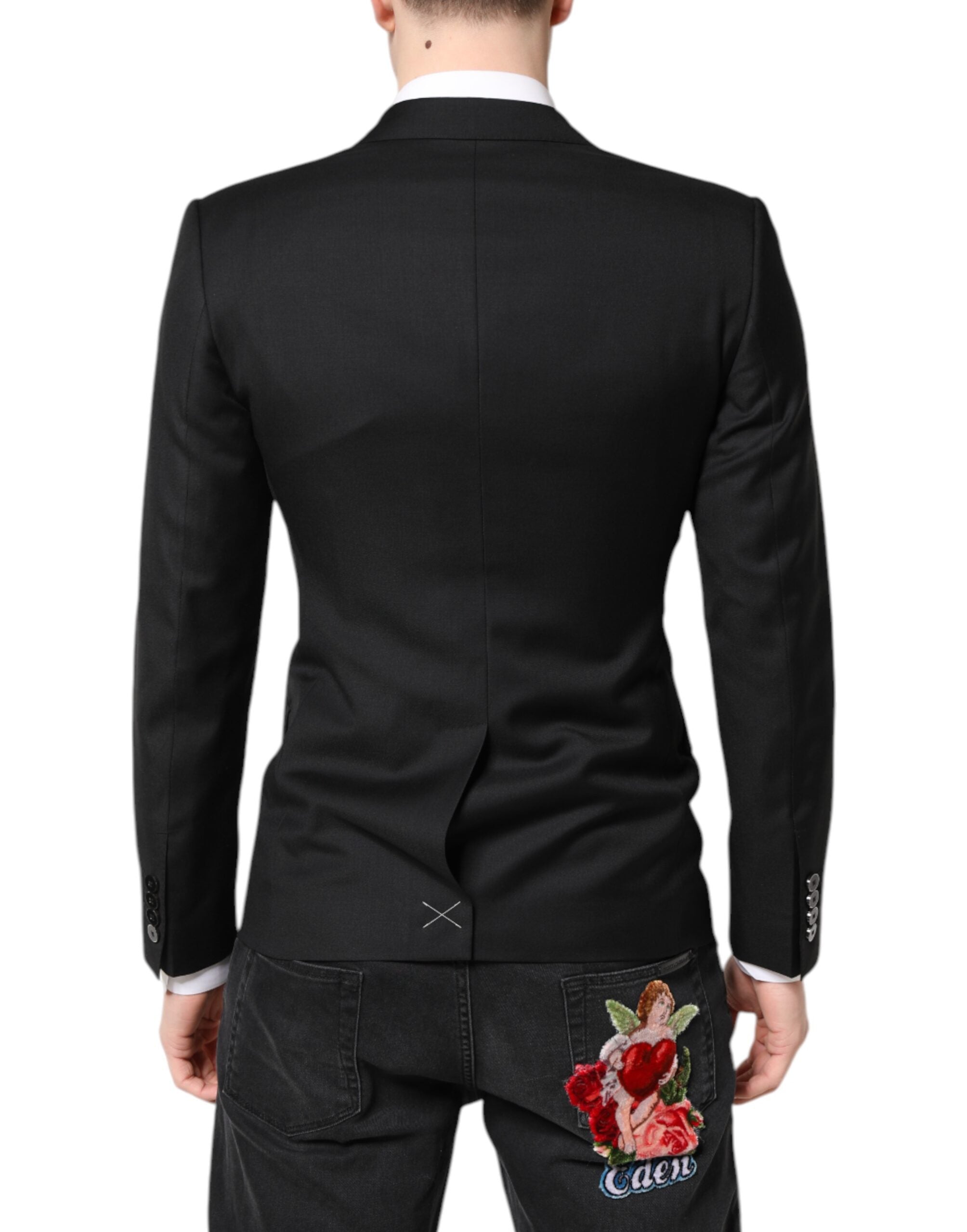 Dolce &amp; Gabbana Sort MARTINI Dobbeltradet Frakkeblazer