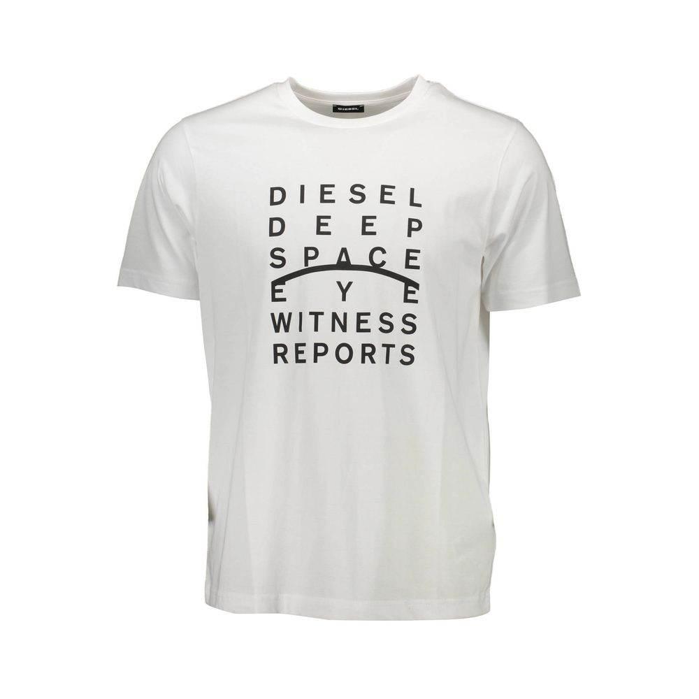 Diesel White Cotton Men T-Shirt - Hilstor