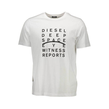 Diesel White Cotton Men T-Shirt - Hilstor