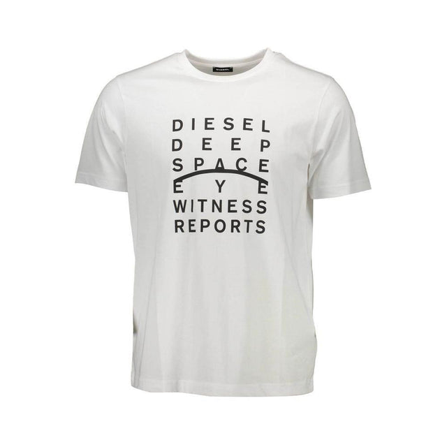 Diesel White Cotton Men T-Shirt - Hilstor