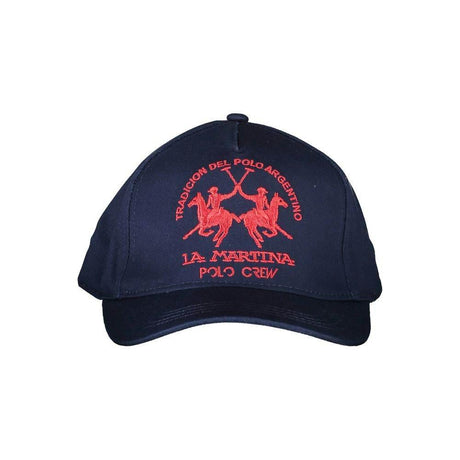 La Martina Blue Cotton Hats & Cap - Hilstor