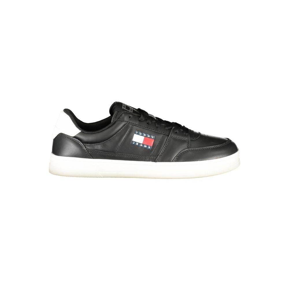 Tommy Hilfiger Black Leather Men Sneaker - Hilstor