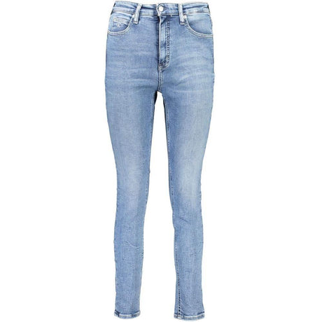 Calvin Klein Blue Cotton Women High Rise Skinny Jean - Hilstor