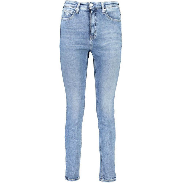 Calvin Klein Blue Cotton Women High Rise Skinny Jean - Hilstor