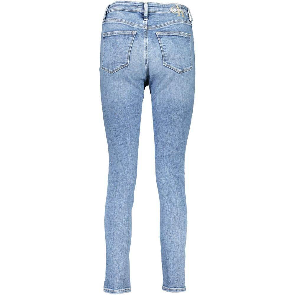 Calvin Klein Blue Cotton Women High Rise Skinny Jean - Hilstor