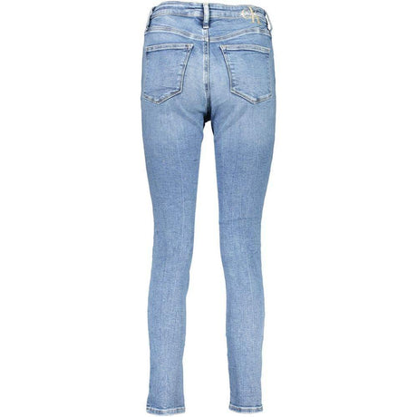 Calvin Klein Blue Cotton Women High Rise Skinny Jean - Hilstor