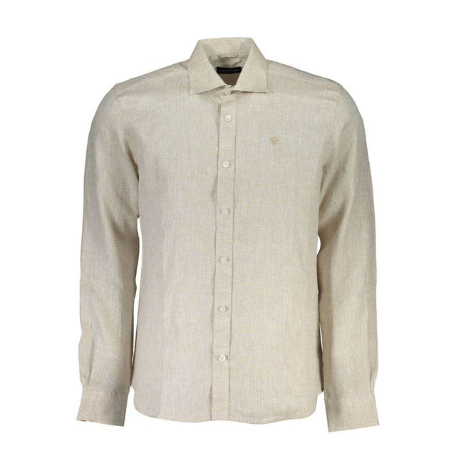 North Sails Beige Linen Men Shirt - Hilstor