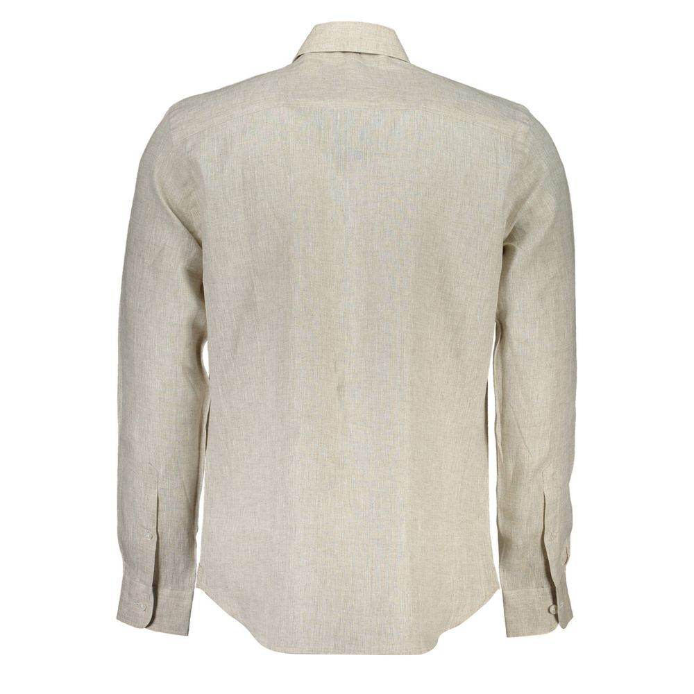 North Sails Beige Linen Men Shirt - Hilstor