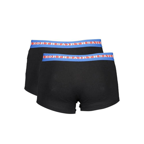 North Sails Black Cotton Men Boxer Pair - Hilstor