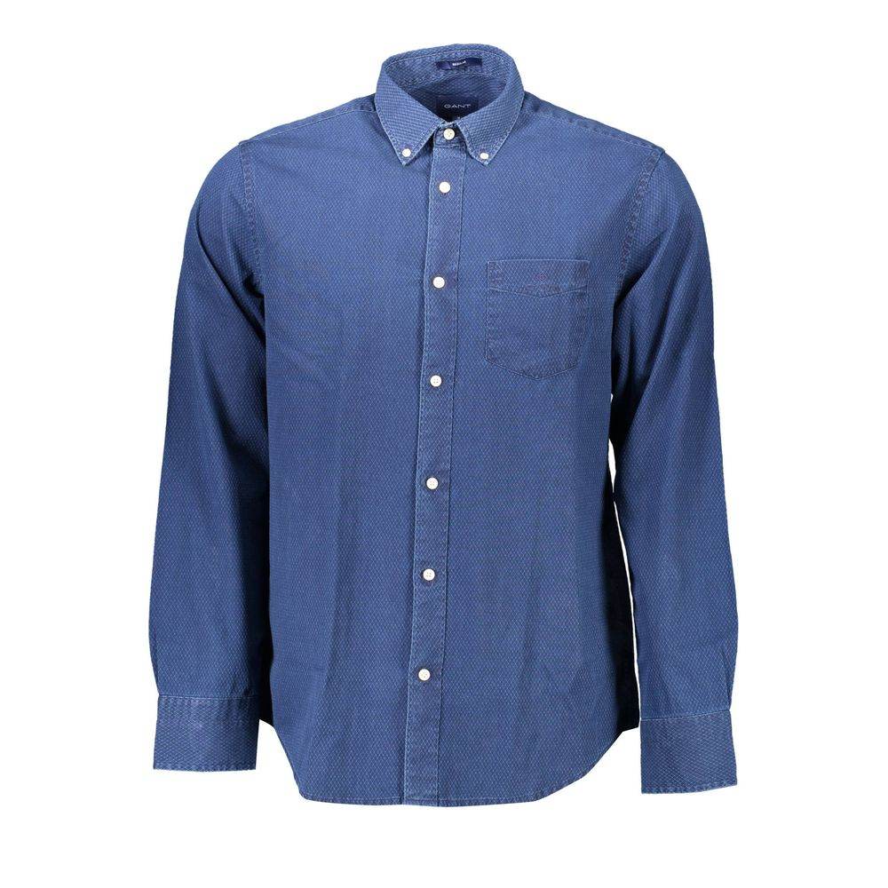 Gant Blue Cotton Men Shirt - Hilstor