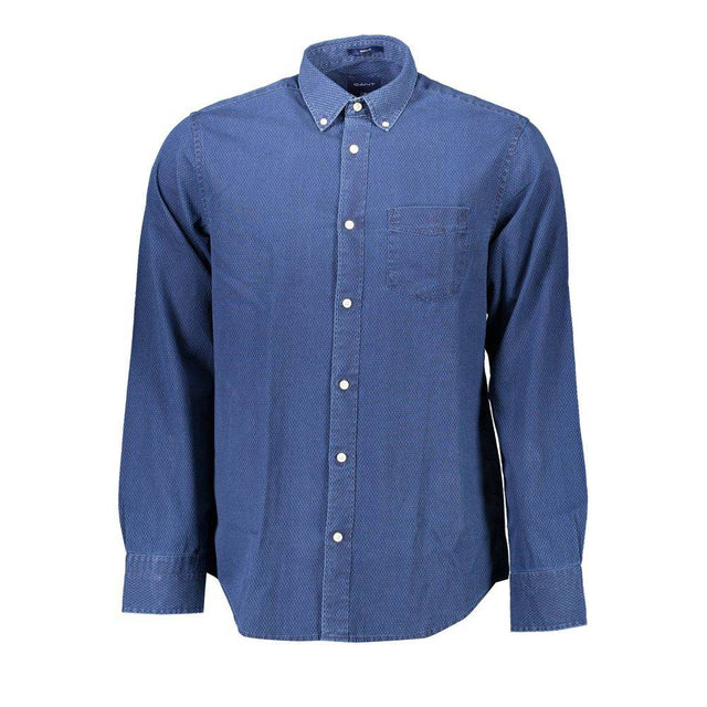 Gant Blue Cotton Men Shirt - Hilstor