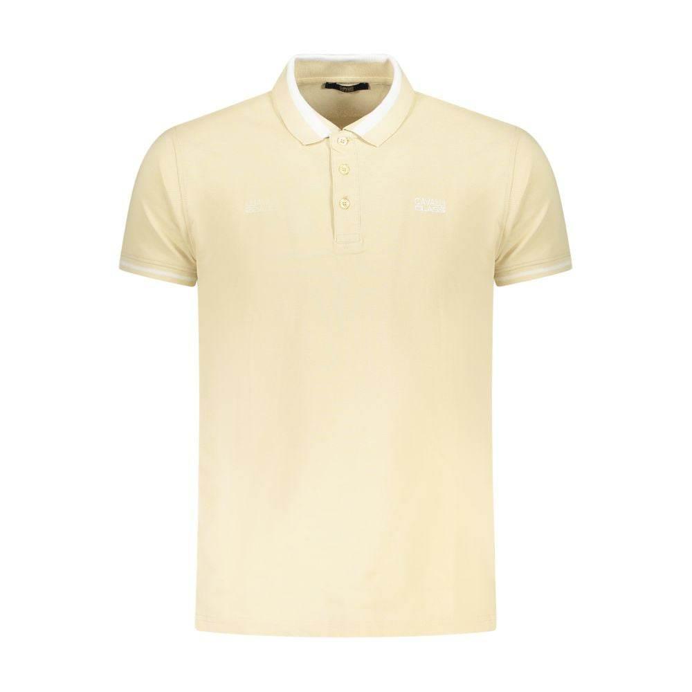 Cavalli Class Beige Cotton Men Polo Shirt - Hilstor