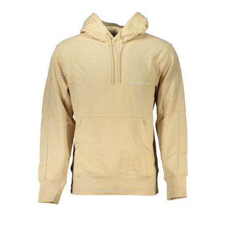 Calvin Klein Beige Brushed Cotton Hooded Sweatshirt - Hilstor