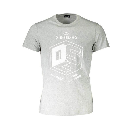 Diesel Gray Cotton Men Short-Sleeve T-Shirt - Hilstor