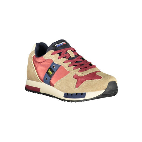 Blauer Beige Sportssneakers med kontrastaccenter