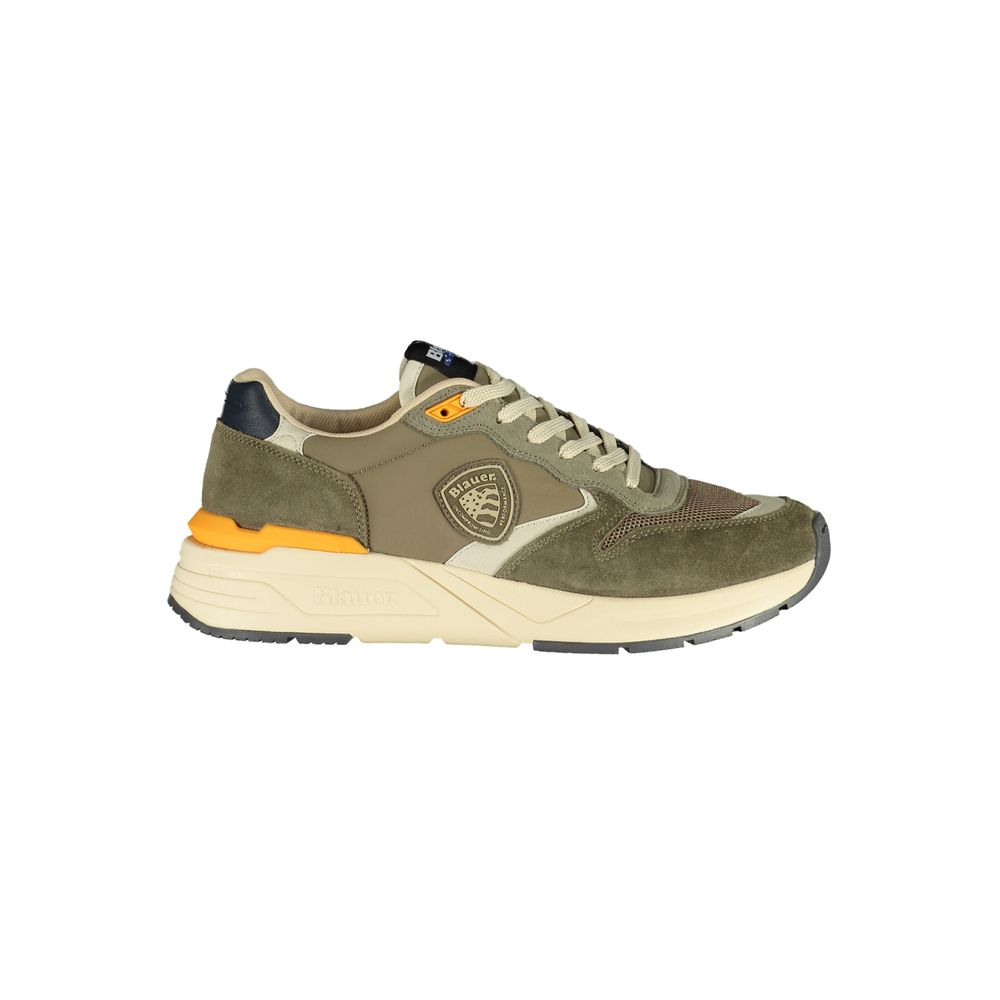 Blauer Grøn Polyester Sneaker til mænd