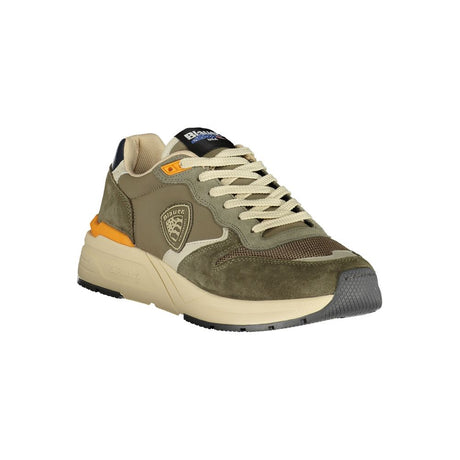 Blauer Grøn Polyester Sneaker til mænd