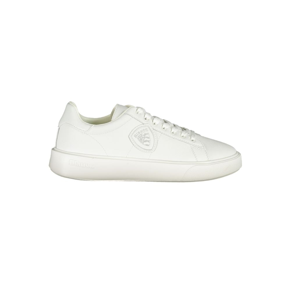 Blauer Hvid Læder Sneaker til mænd