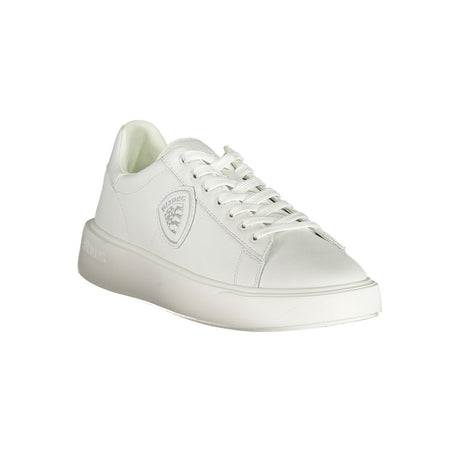 Blauer Hvid Læder Sneaker til mænd