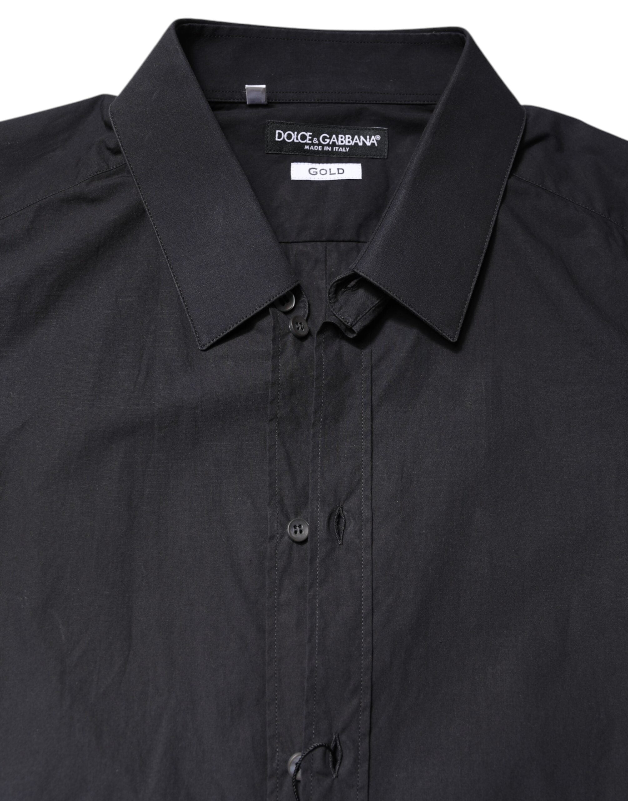 Dolce & Gabbana Black GOLD Cotton Men Dress Formal Shirt