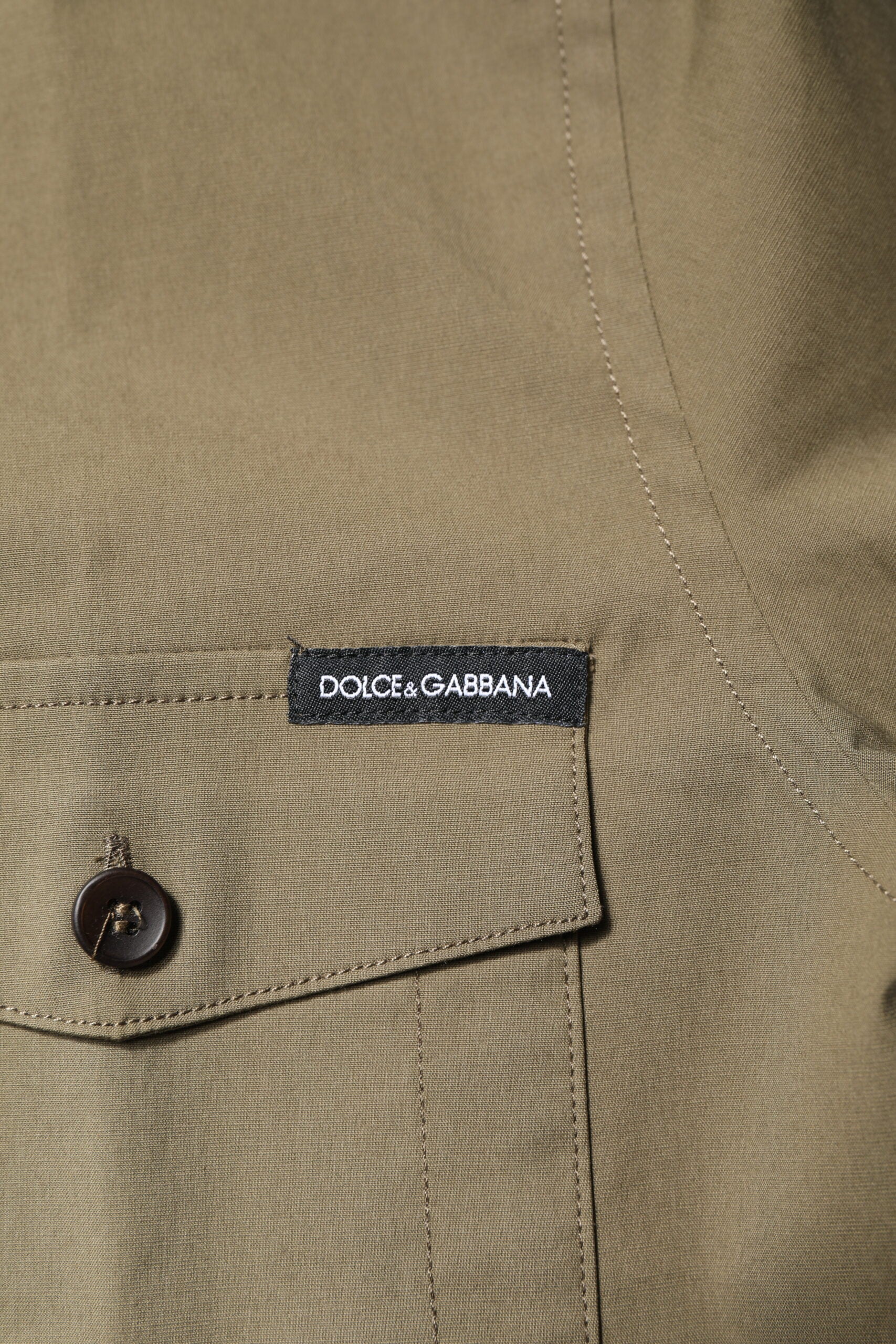 Dolce &amp; Gabbana Brun Bomulls Stretchig Avslappnad Långärmad Skjorta