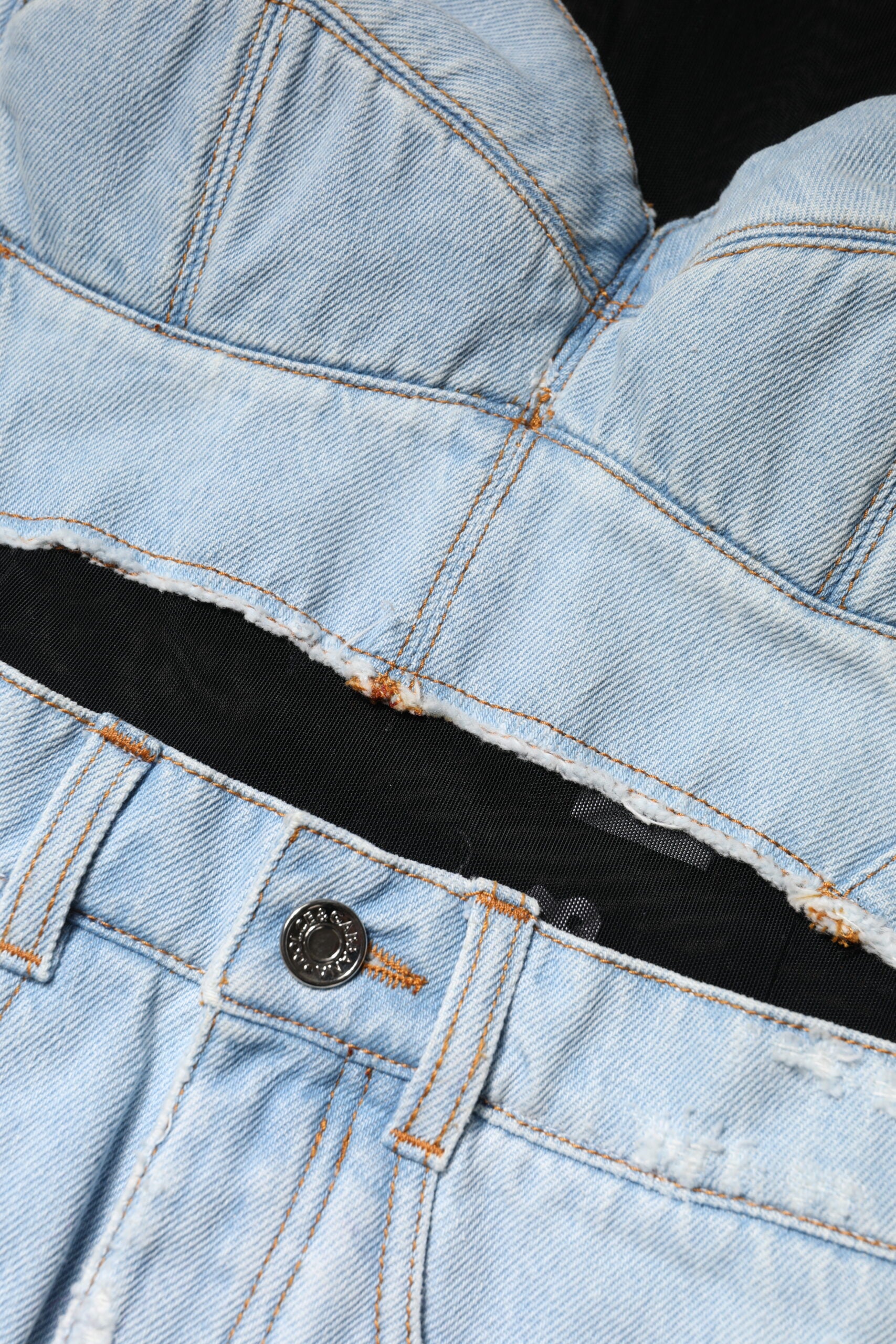 Dolce &amp; Gabbana Sort Blå Langærmet Denim Minikjole