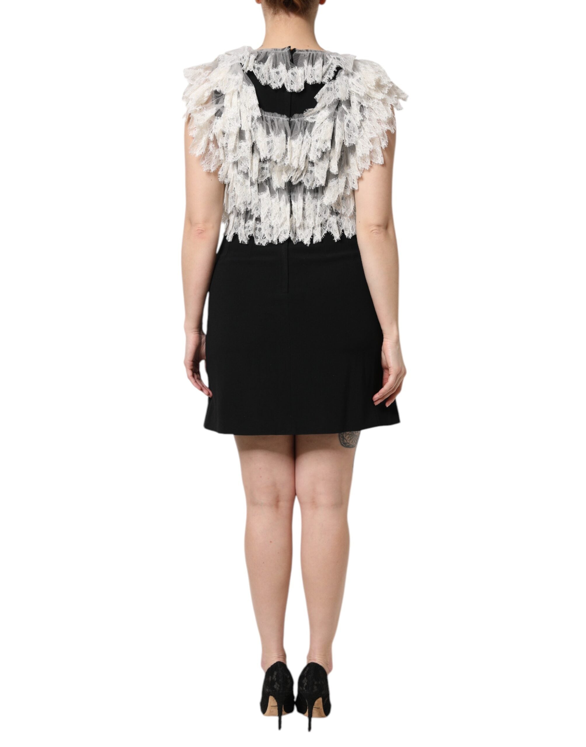 Dolce &amp; Gabbana Sort Fashion Devotion Udsmykket Minikjole
