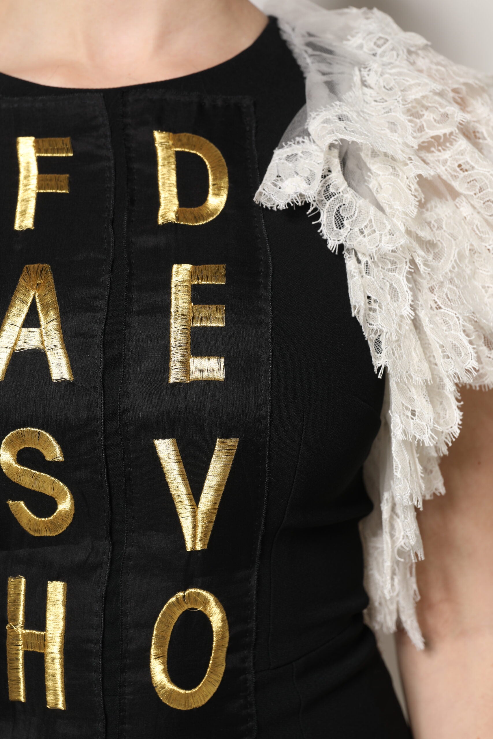 Dolce &amp; Gabbana Sort Fashion Devotion Udsmykket Minikjole