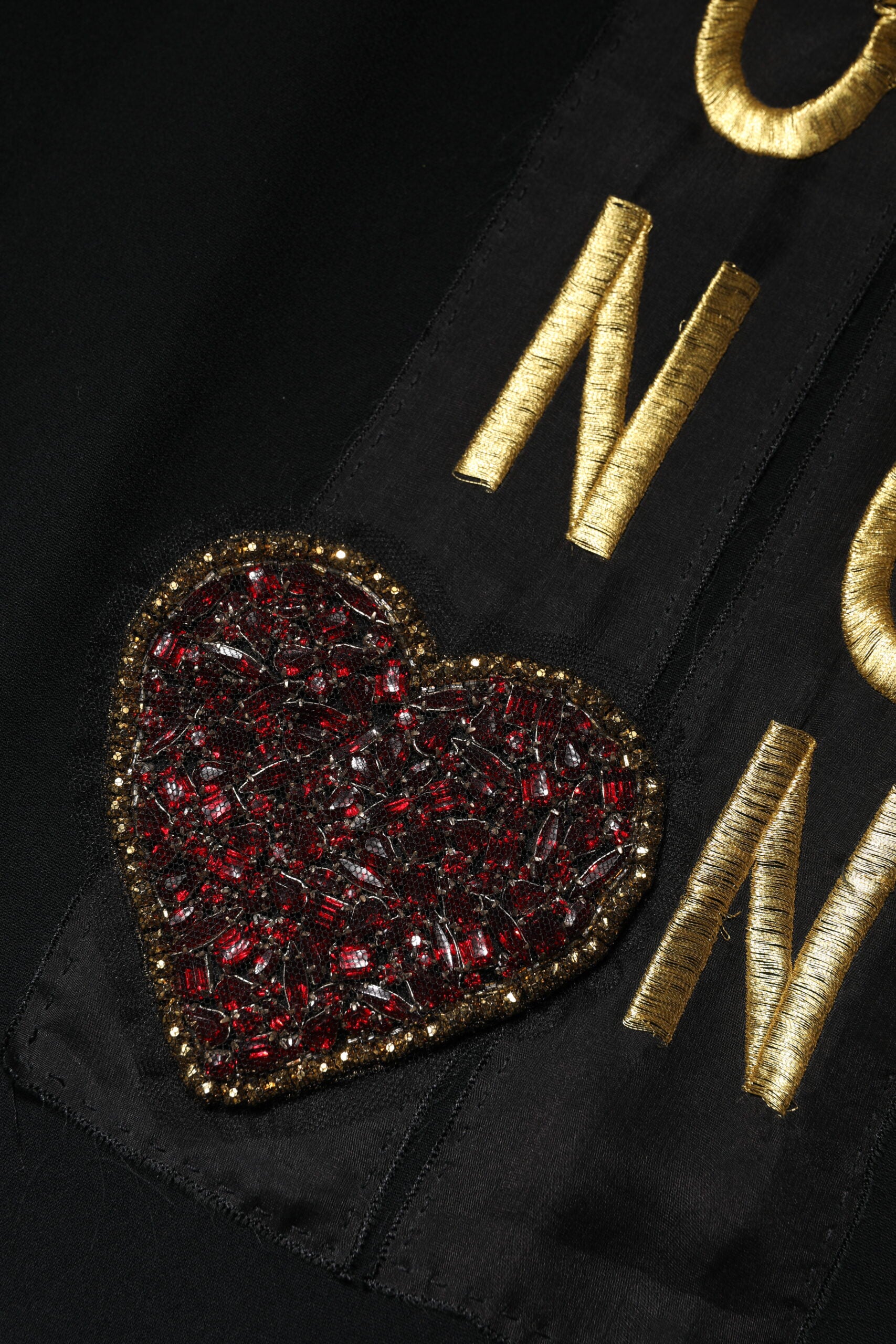 Dolce &amp; Gabbana Sort Fashion Devotion Udsmykket Minikjole