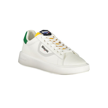 Blauer Hvid Læder Sneaker til mænd