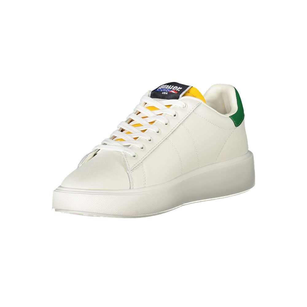 Blauer Hvid Læder Sneaker til mænd
