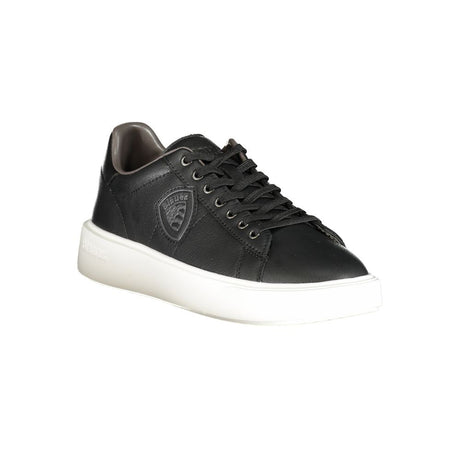 Blauer sort læder herre sneaker