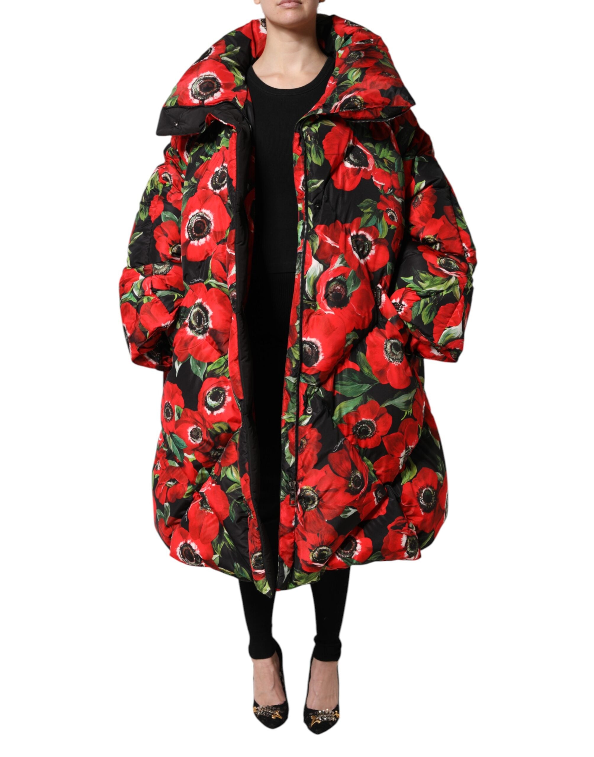 Dolce &amp; Gabbana Flerfarvet Blomsterprintet Jakke med Lynlås