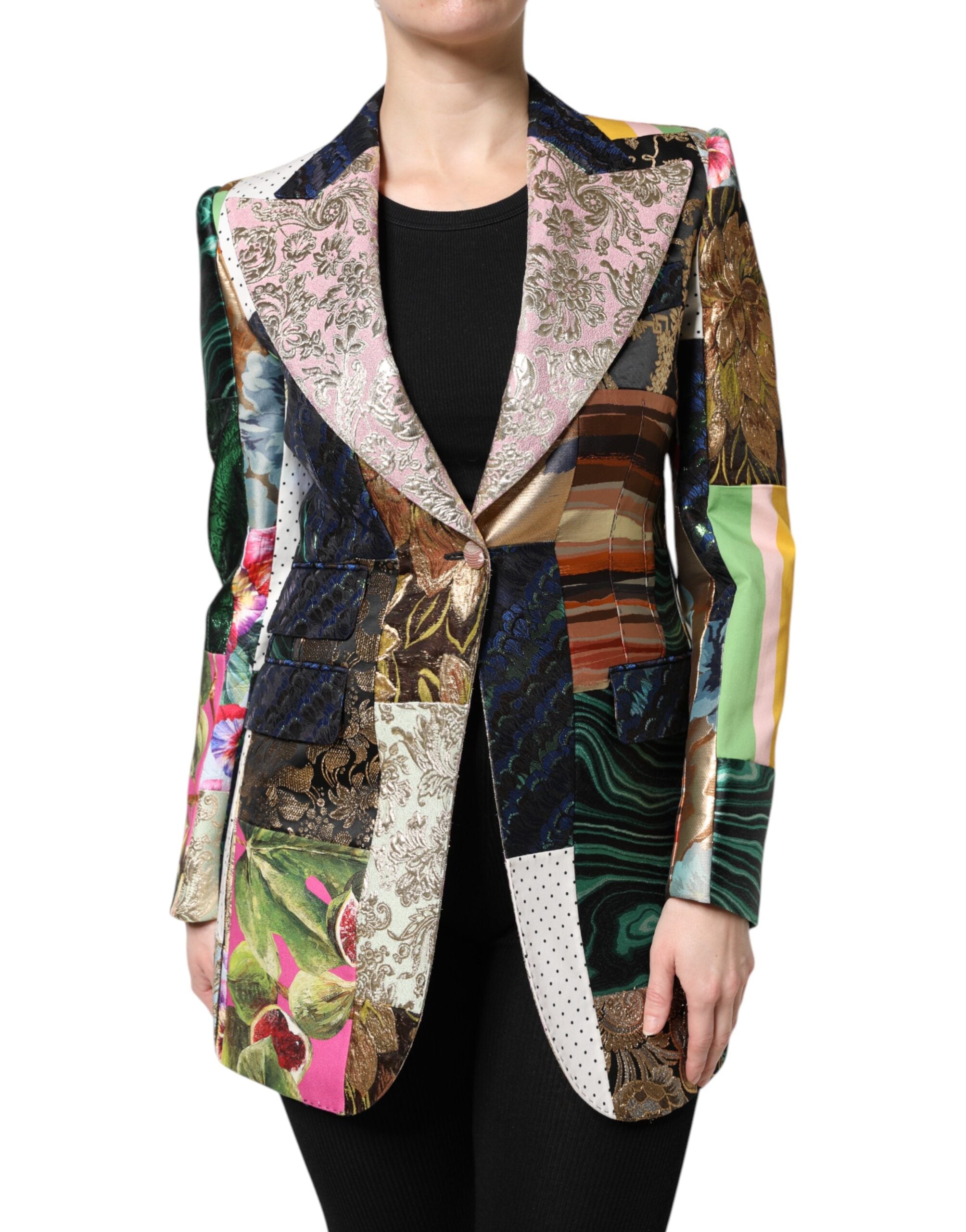 Dolce &amp; Gabbana Flerfarvet Blomsterpatchwork Jacquard Jakke